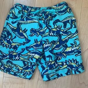 Hanna Andersson Kids Swim Trunks - Turquoise Dinosaur Print size 150/12